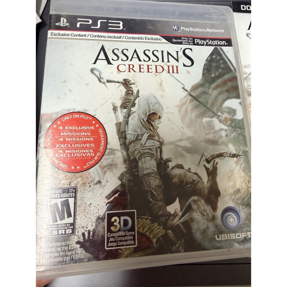 Assassin's Creed III 3 Sony PlayStation 3‎ PS3 Game with Manual Ubisoft